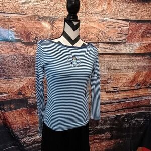BLUEY Junior's Size XXS Striped Long Sleeve Graphic T-Shirt Blue
